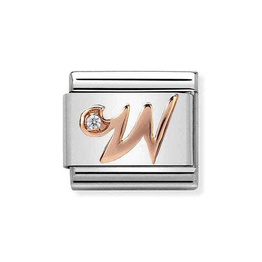 Nomination Rose Gold Letter W Charm