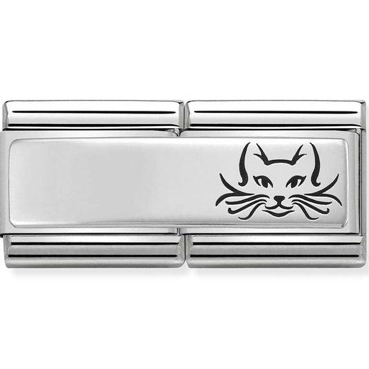 Nomination Silver shine Double Cat Charm