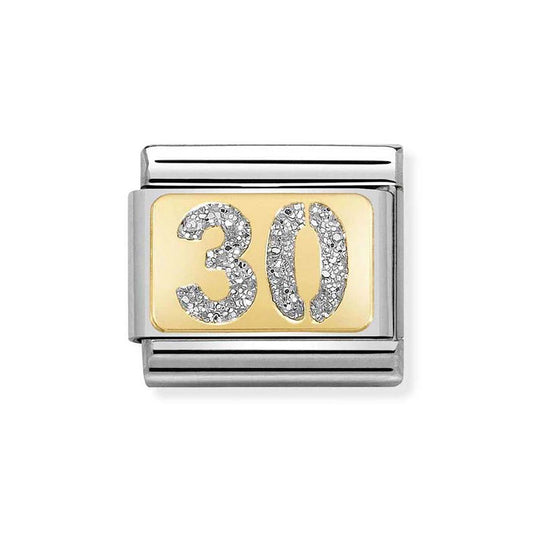 Nomination 30th Birthday Glitter Charm