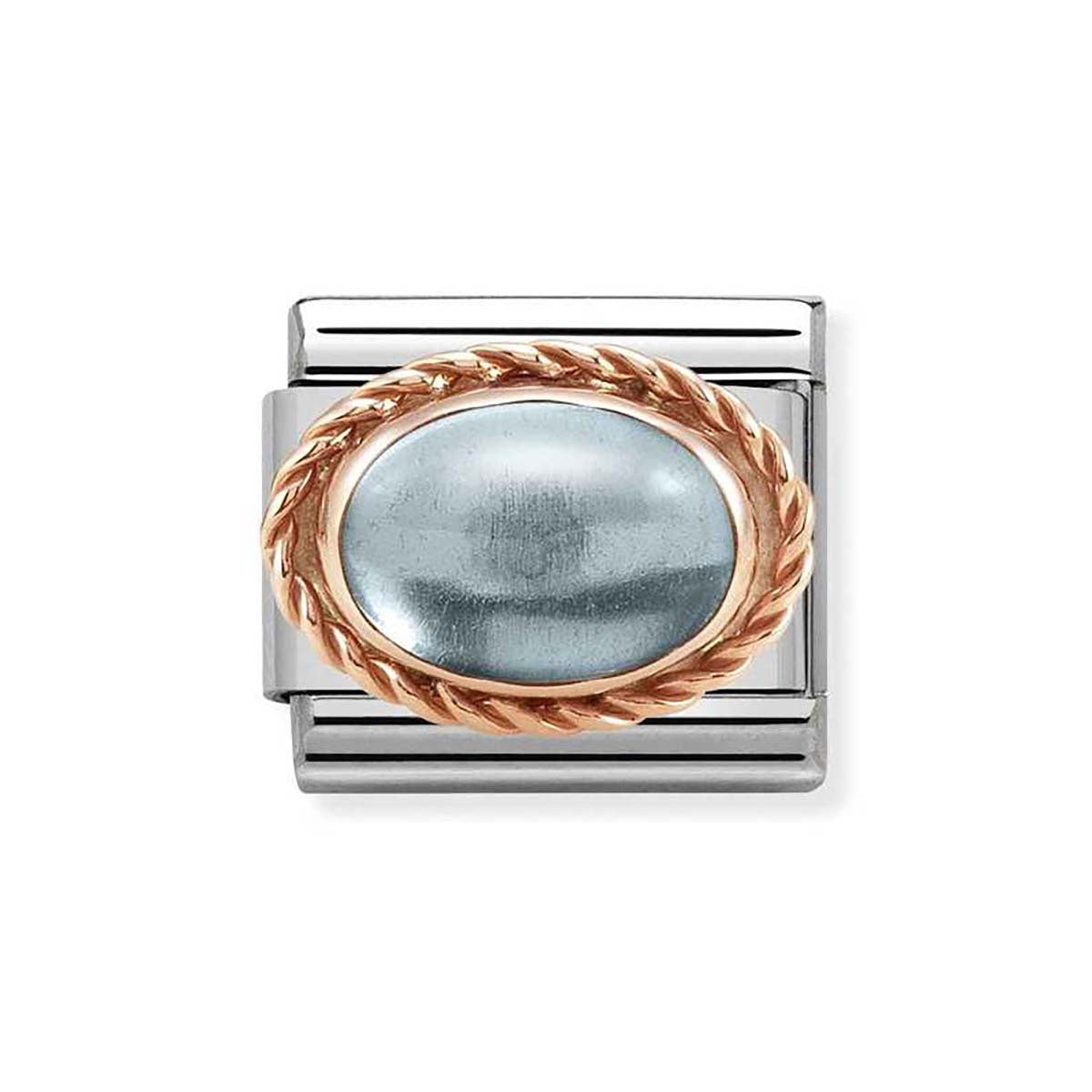 Nomination Rose Gold Blue Topaz Oval Charm
