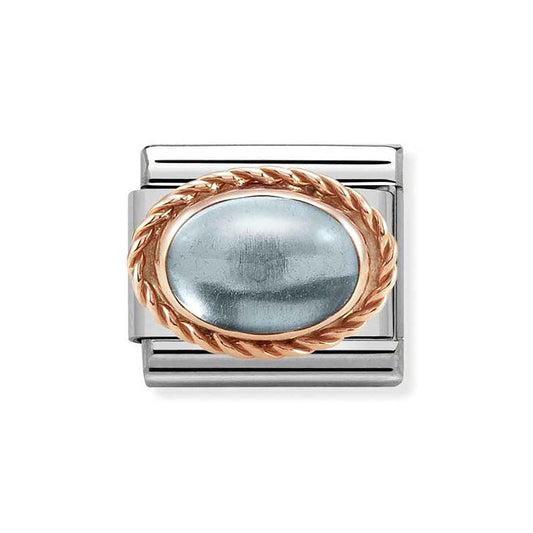 Nomination Rose Gold Blue Topaz Oval Charm