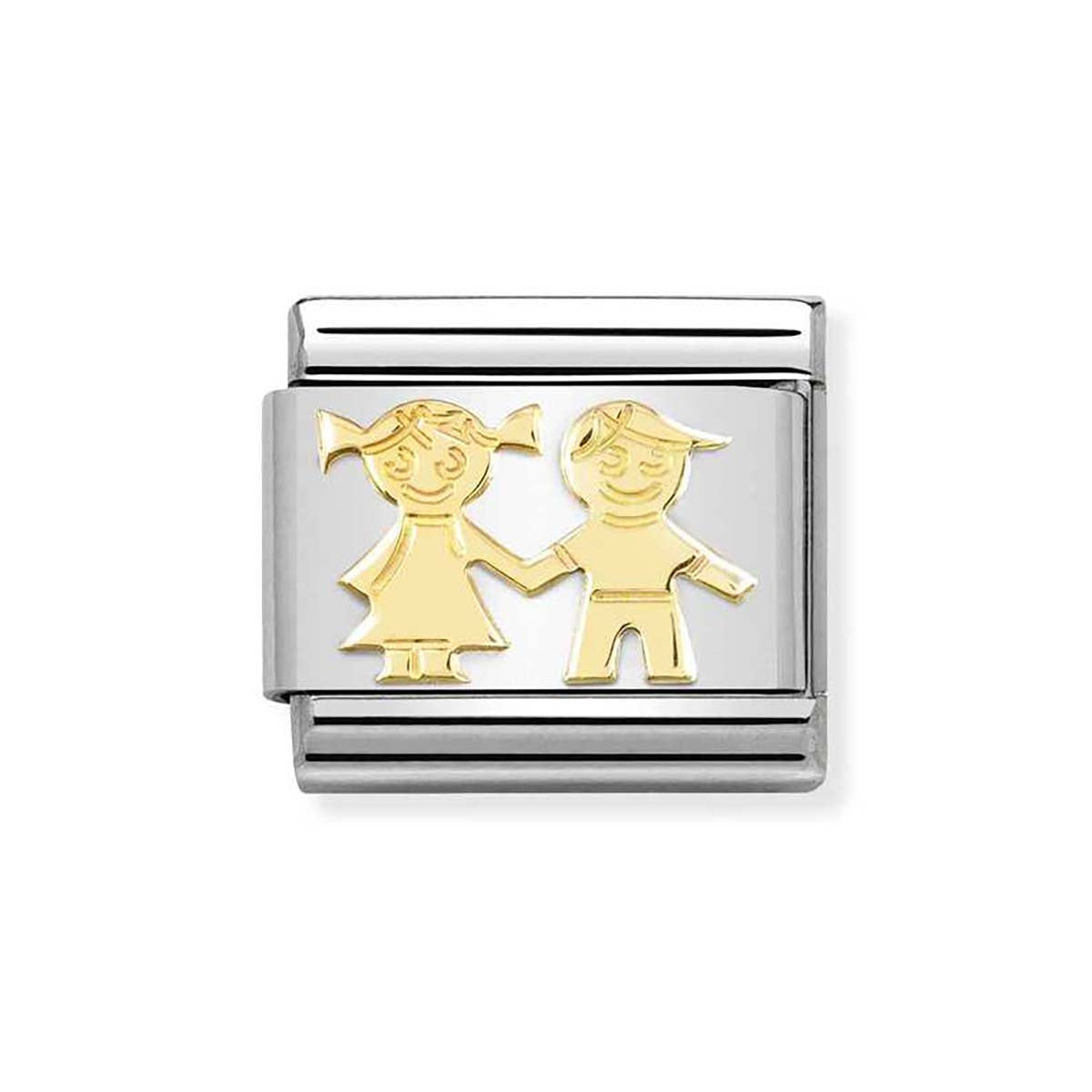 Nomination Gold Sister and Brother Charm