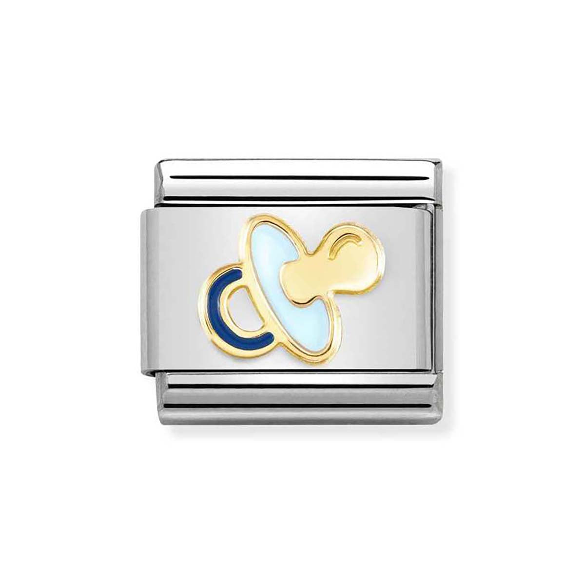 Nomination Gold Blue Pacifier Dummy Charm