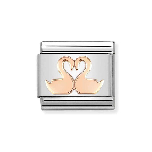 Nomination Rose Gold Swan Heart Charm