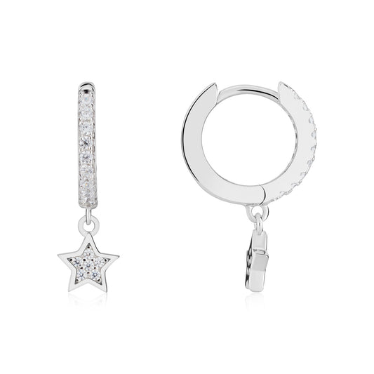 Argento Silver Classic Star Drop Earrings