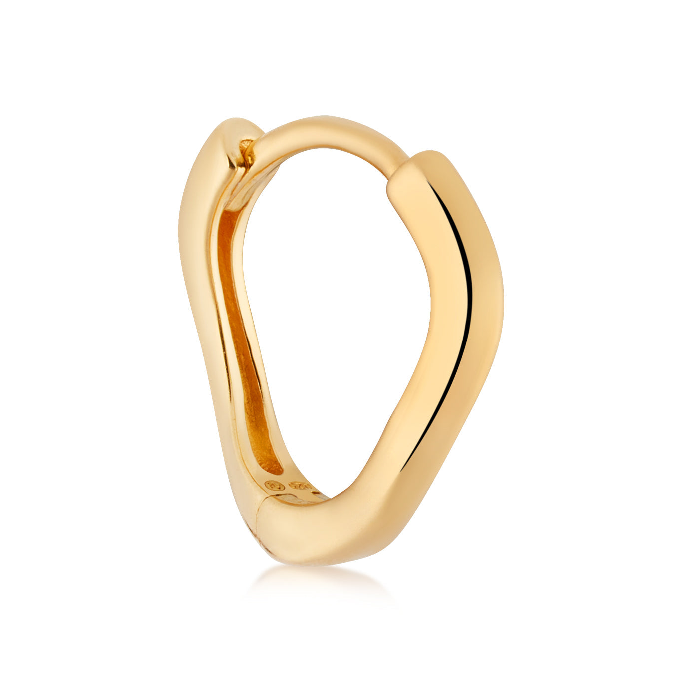 Argento Gold Fluid Wave Hoop Earring
