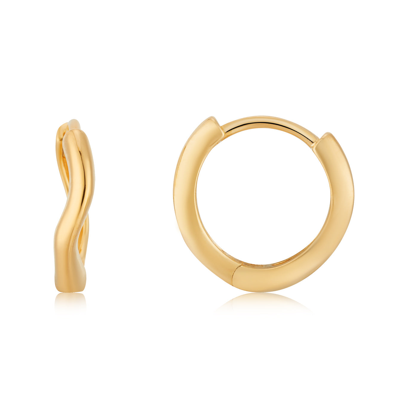 Argento Gold Fluid Wave Hoop Earring