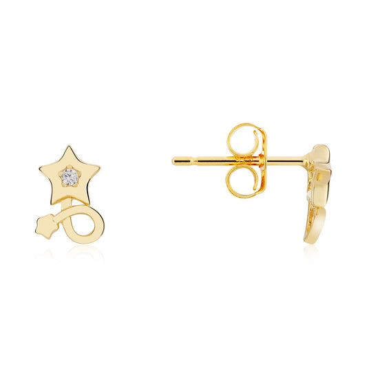 Argento Gold Shooting Star Stud Earrings
