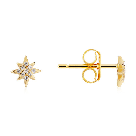 Argento Gold Mini North Star Stud Earrings