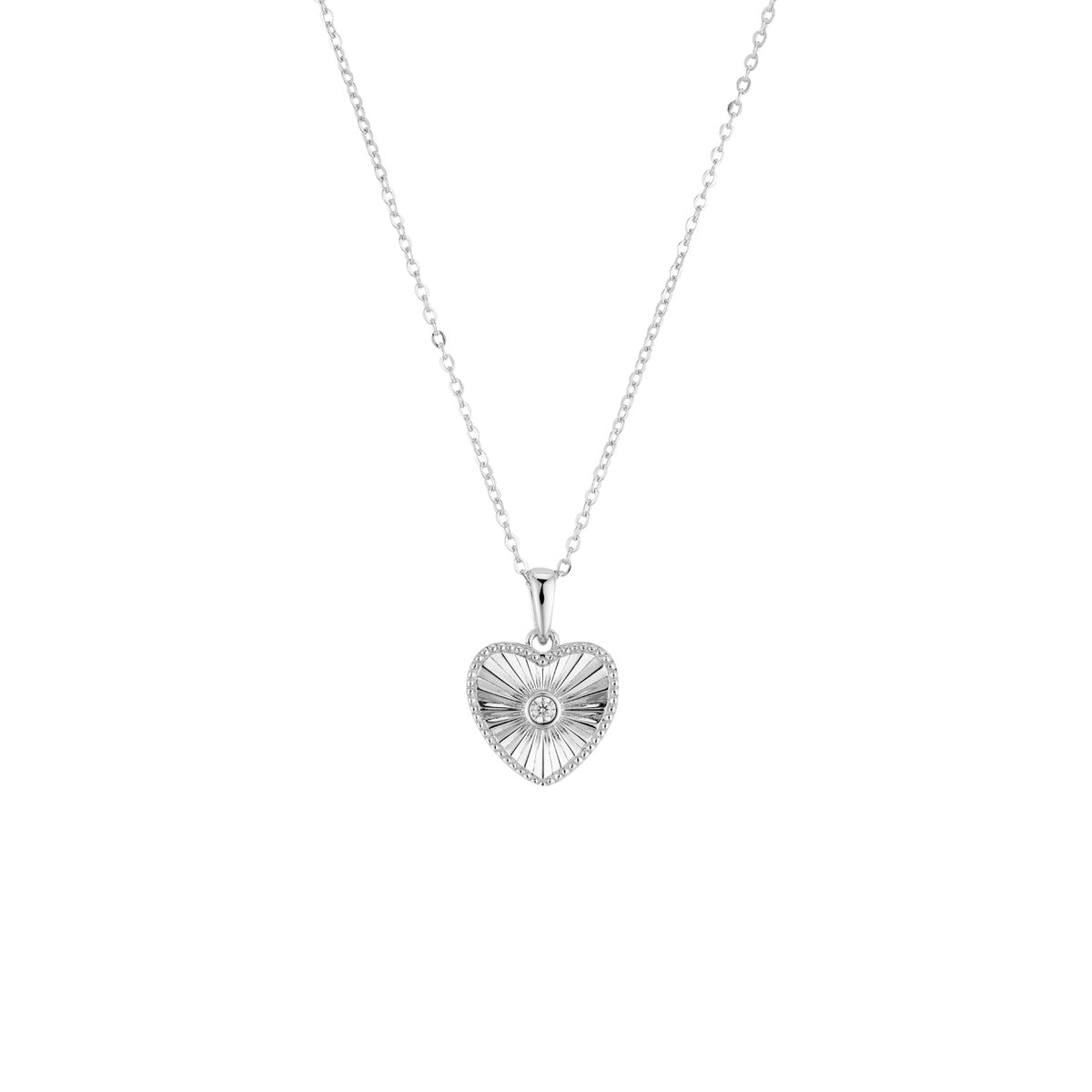 Argento Silver Heart Sundial Ash Locket Necklace