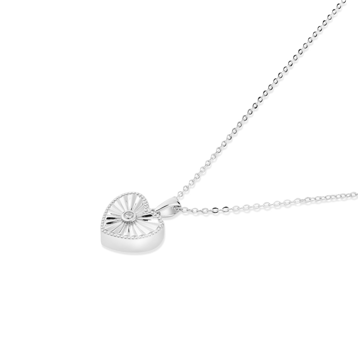 Argento Silver Heart Sundial Ash Locket Necklace