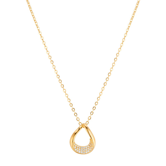 Argento Gold CZ Fluid Wave Necklace