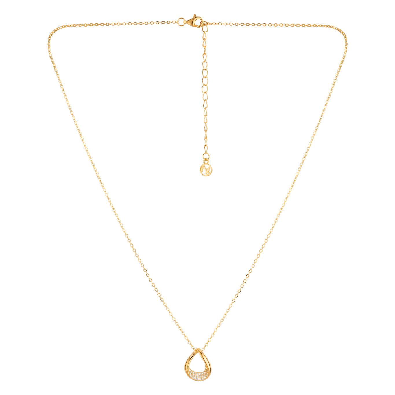 Argento Gold CZ Fluid Wave Necklace