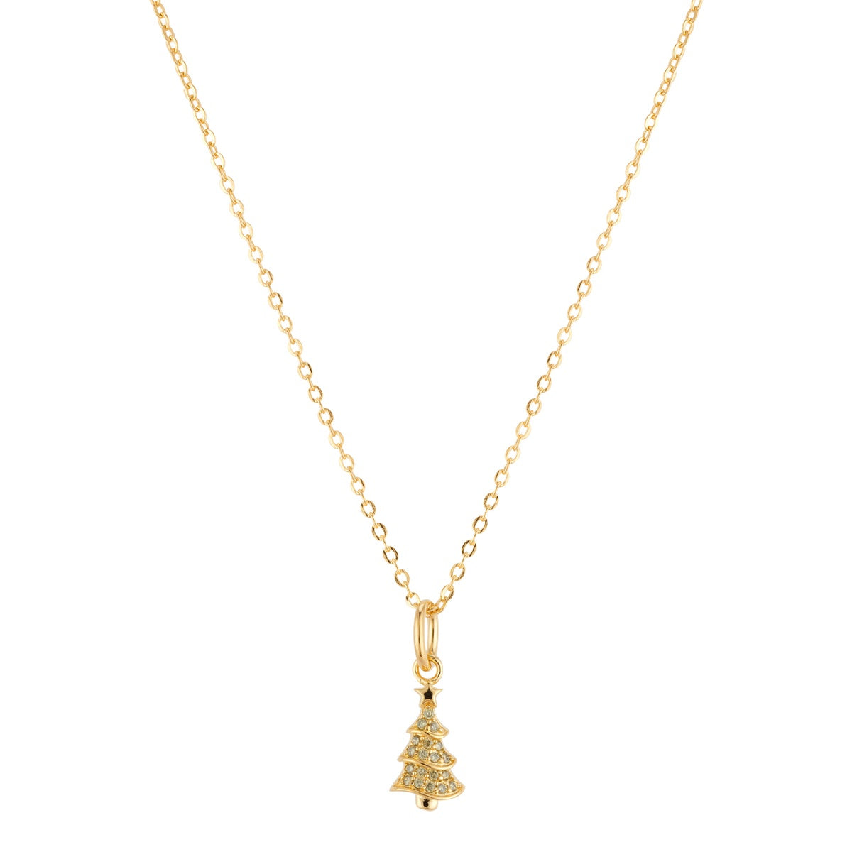 Argento Gold CZ Christmas Tree Necklace