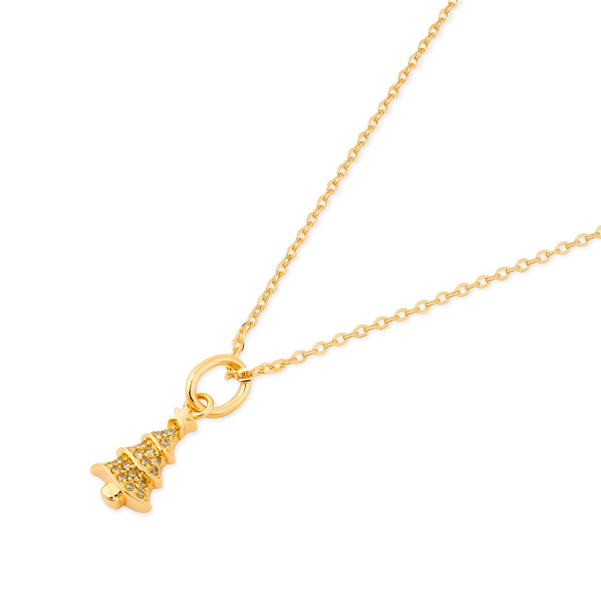 Argento Gold CZ Christmas Tree Necklace