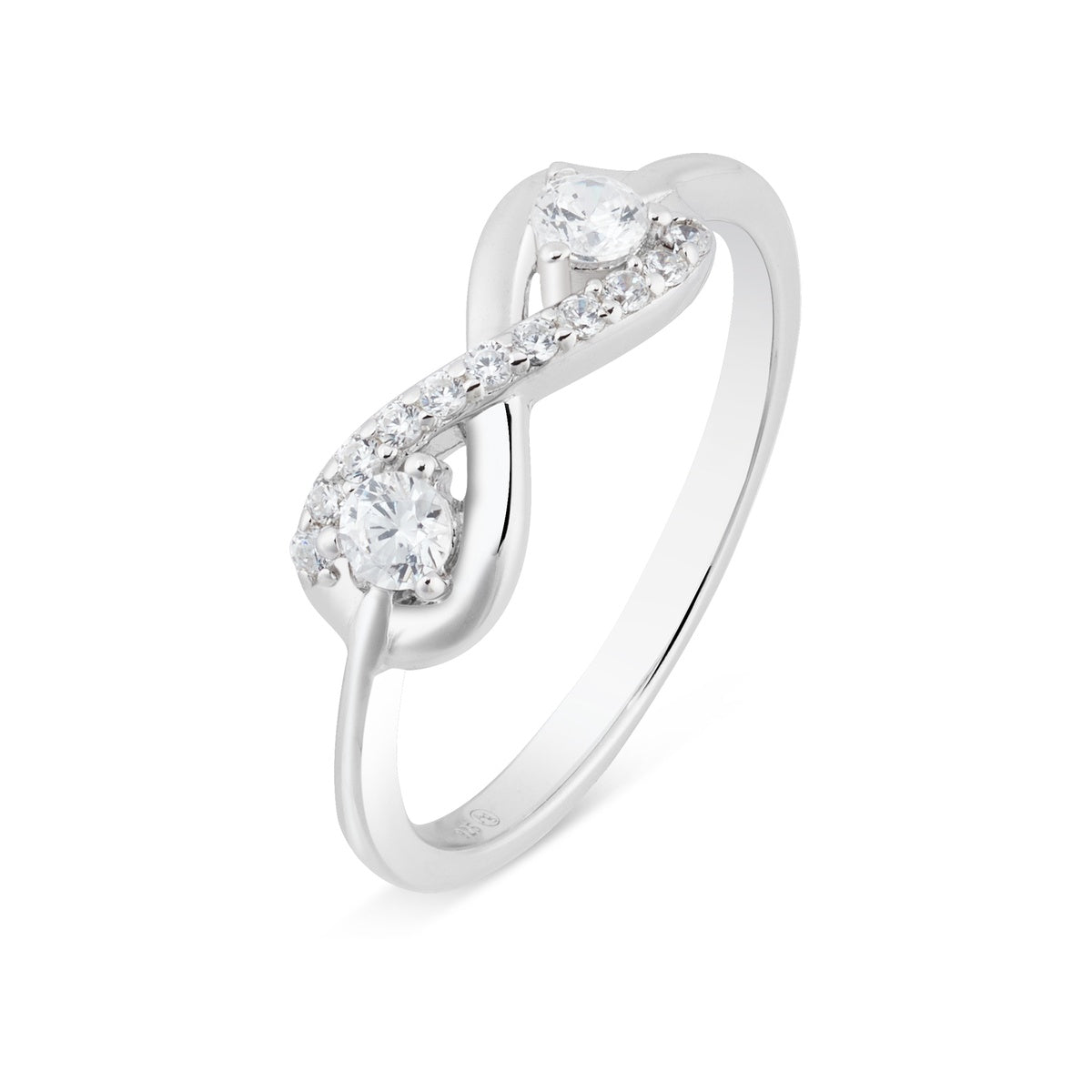 Argento Silver Pavé Infinity Love Ring