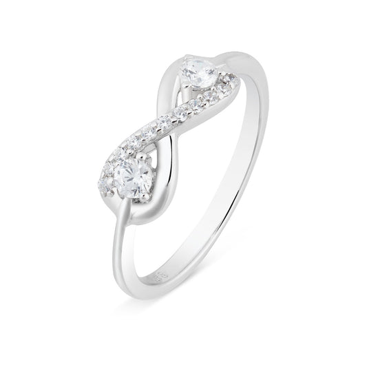 Argento Silver Pavé Infinity Love Ring