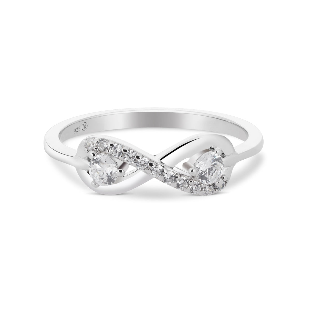 Argento Silver Pavé Infinity Love Ring
