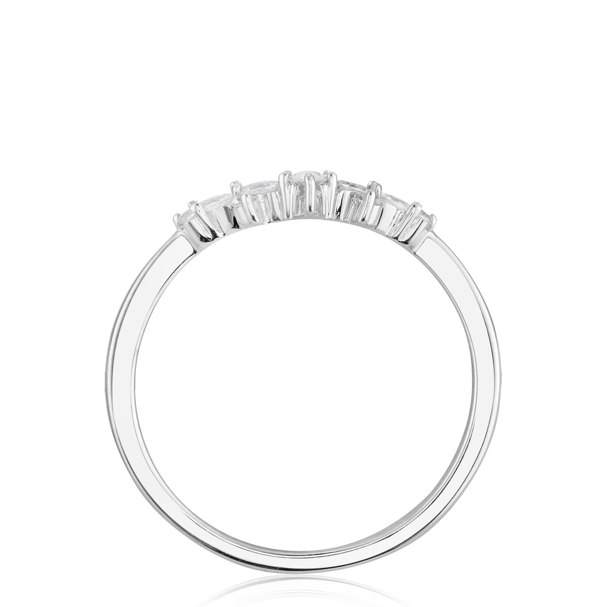 Argento Silver Pear Marquise Wishbone Ring