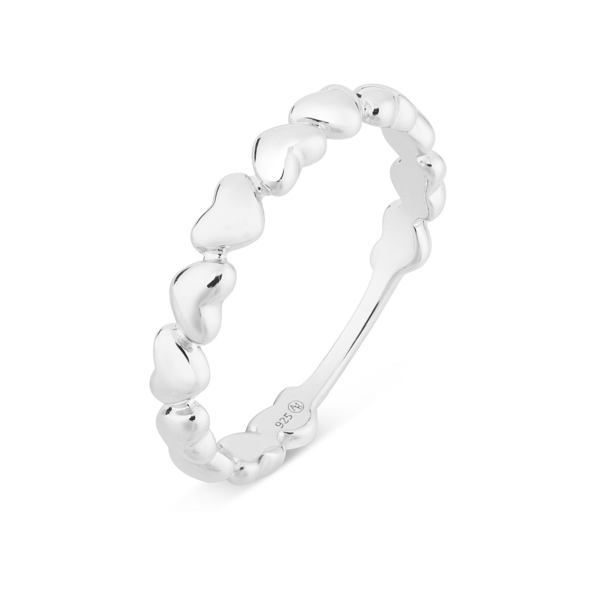 Argento Silver Hearts Band Ring