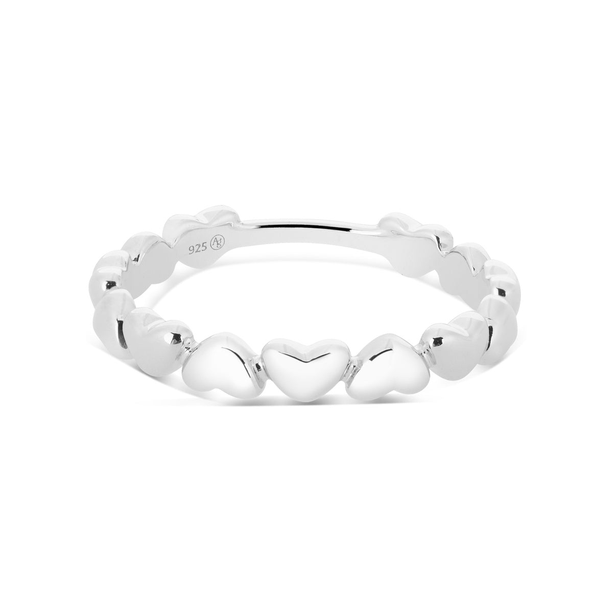 Argento Silver Hearts Band Ring