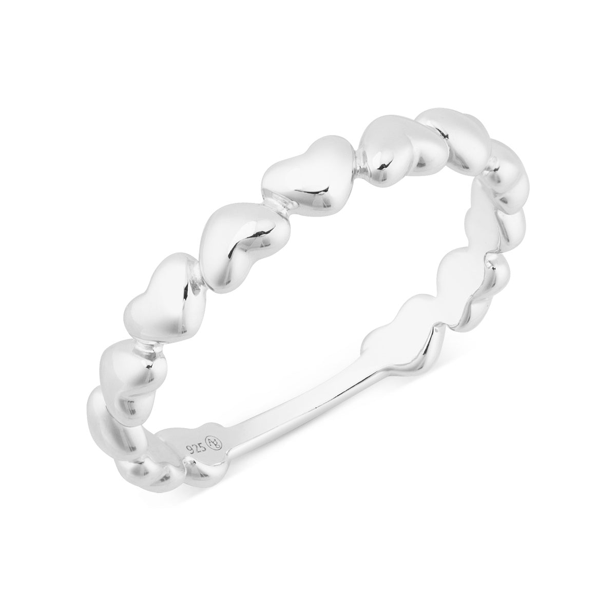 Argento Silver Hearts Band Ring