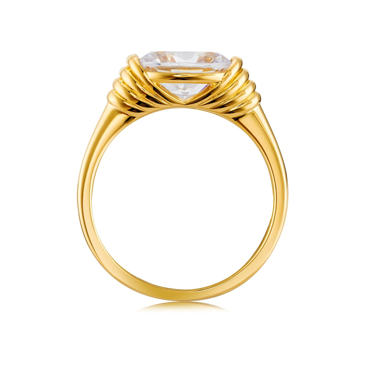 Argento Gold Statement Ribbed Vintage Ring