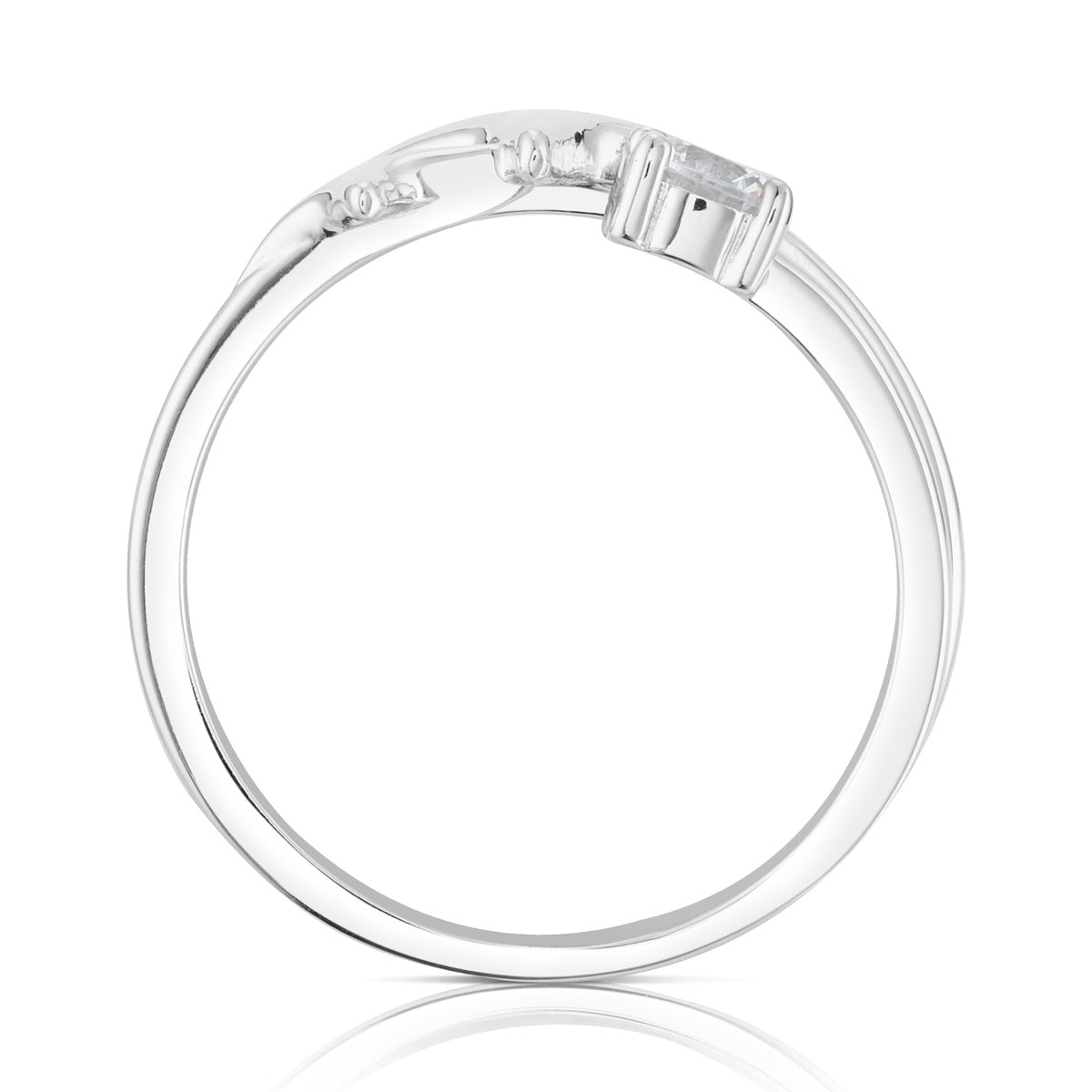 Argento Silver CZ Star Double Ring