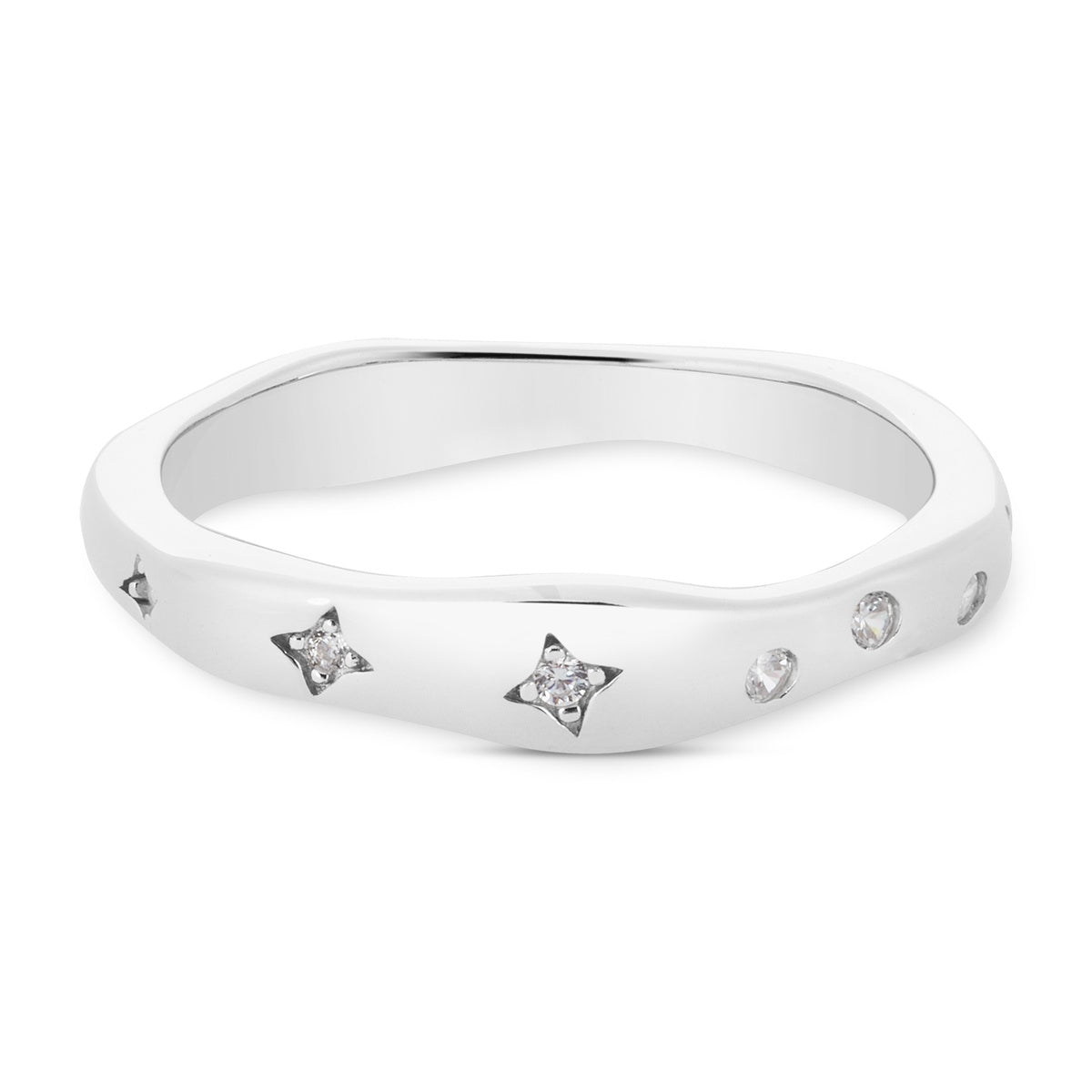 Argento Silver Molten Star Ring