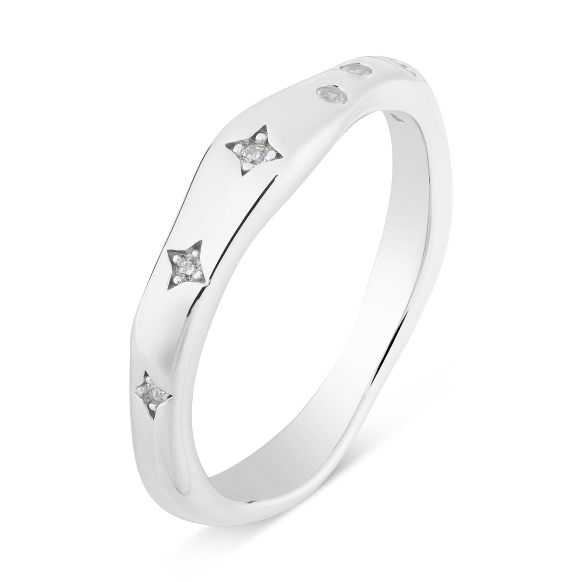 Argento Silver Molten Star Ring