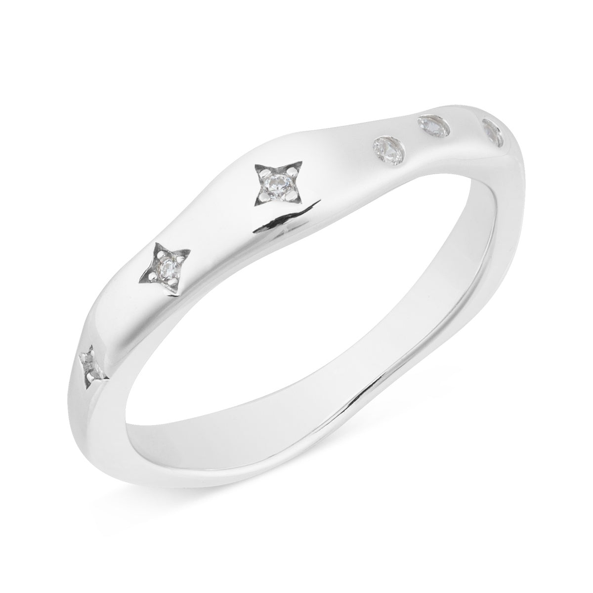 Argento Silver Molten Star Ring