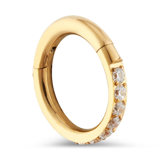 Over & Over Gold Titanium CZ 6mm Single Segment Ring