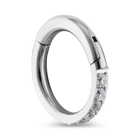 Over & Over Silver Titanium CZ 6mm Single Segment Ring
