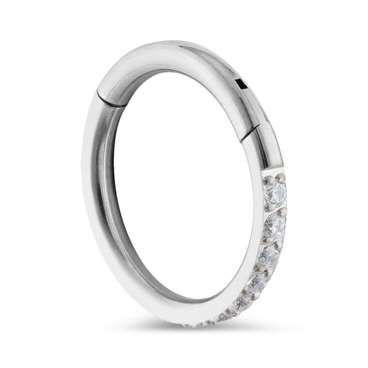 Over & Over Silver Titanium CZ 8mm Single Segment Ring
