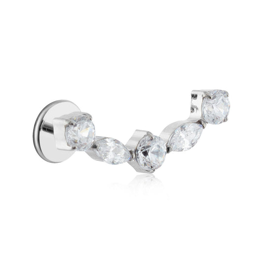 Over & Over Silver Titanium CZ Crawl Single Nap Earring
