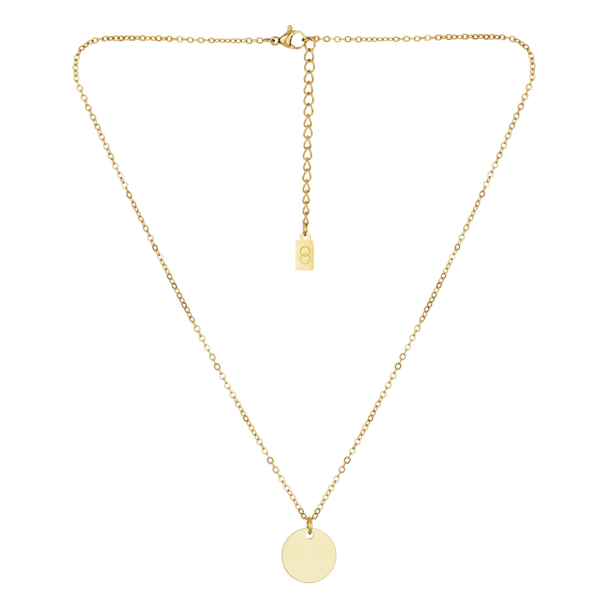 Over & Over 14k Gold Stainless Steel Engravable Circle Necklace