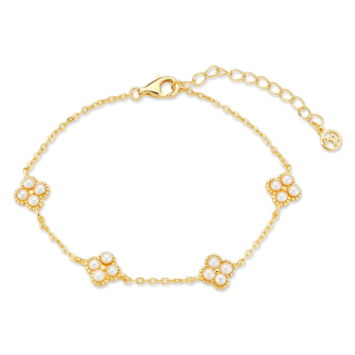 Argento Gold Freshwater Pearl Clover Gift Set