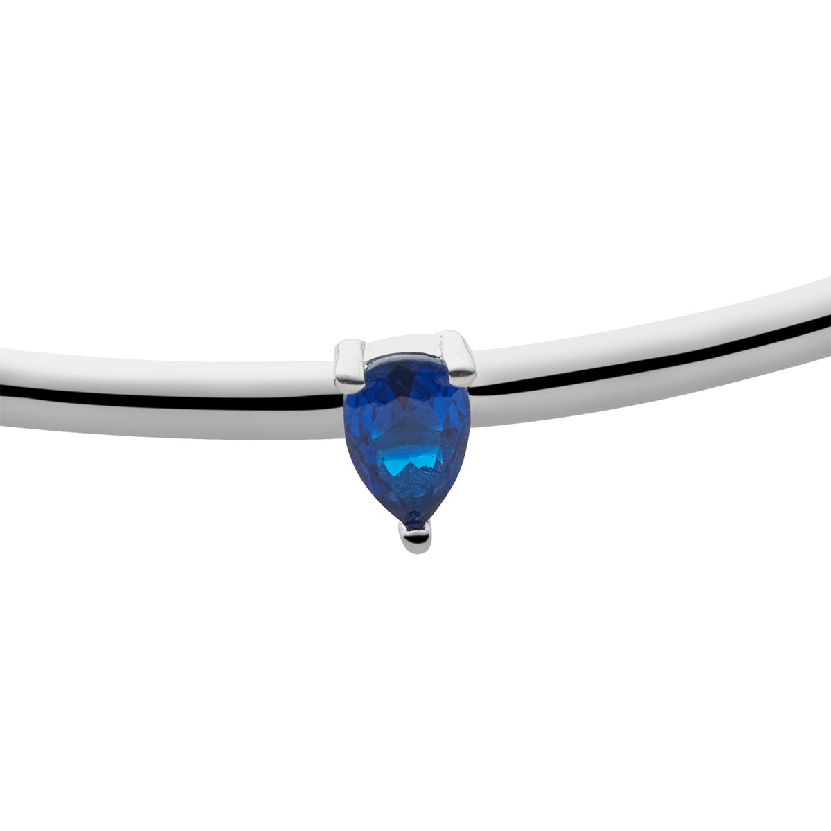 Argento Silver Blue Pear CZ Bangle