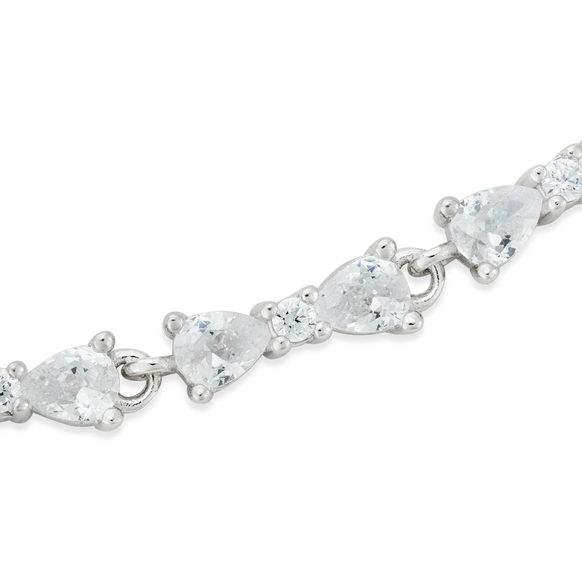 Argento Silver Bow CZ Pull Bracelet