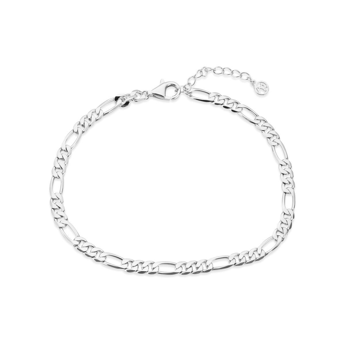 Argento Silver Men's Figaro Chain Bracelet