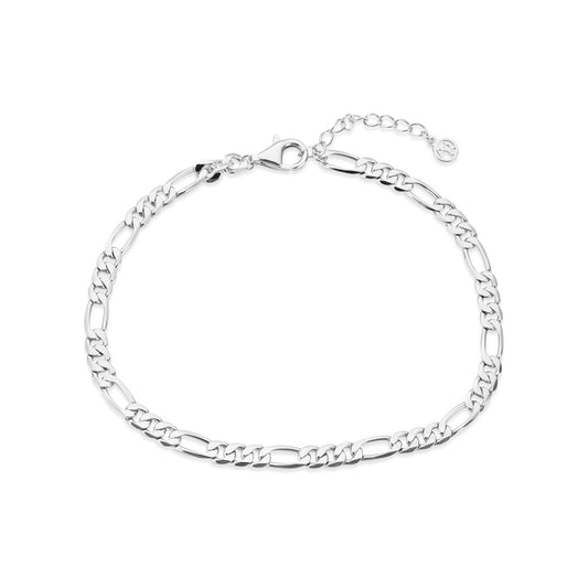 Argento Silver Men's Figaro Chain Bracelet