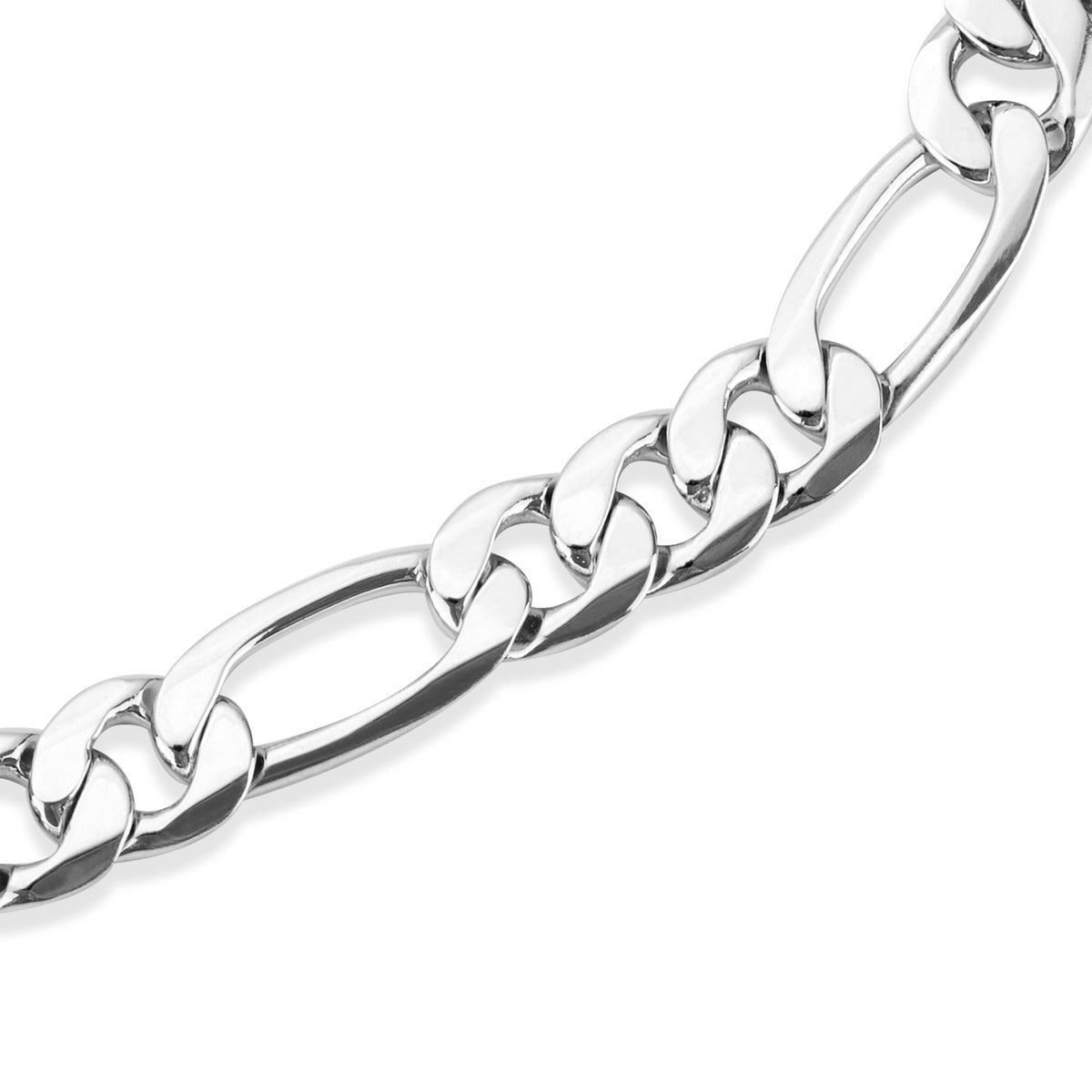Argento Silver Men's Figaro Chain Bracelet
