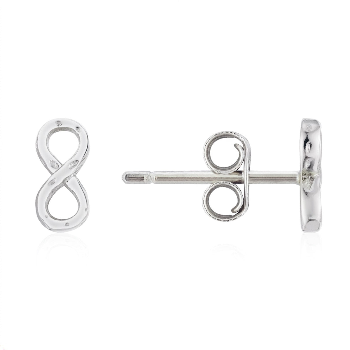 Argento Silver Classic Infinity Stud Earrings