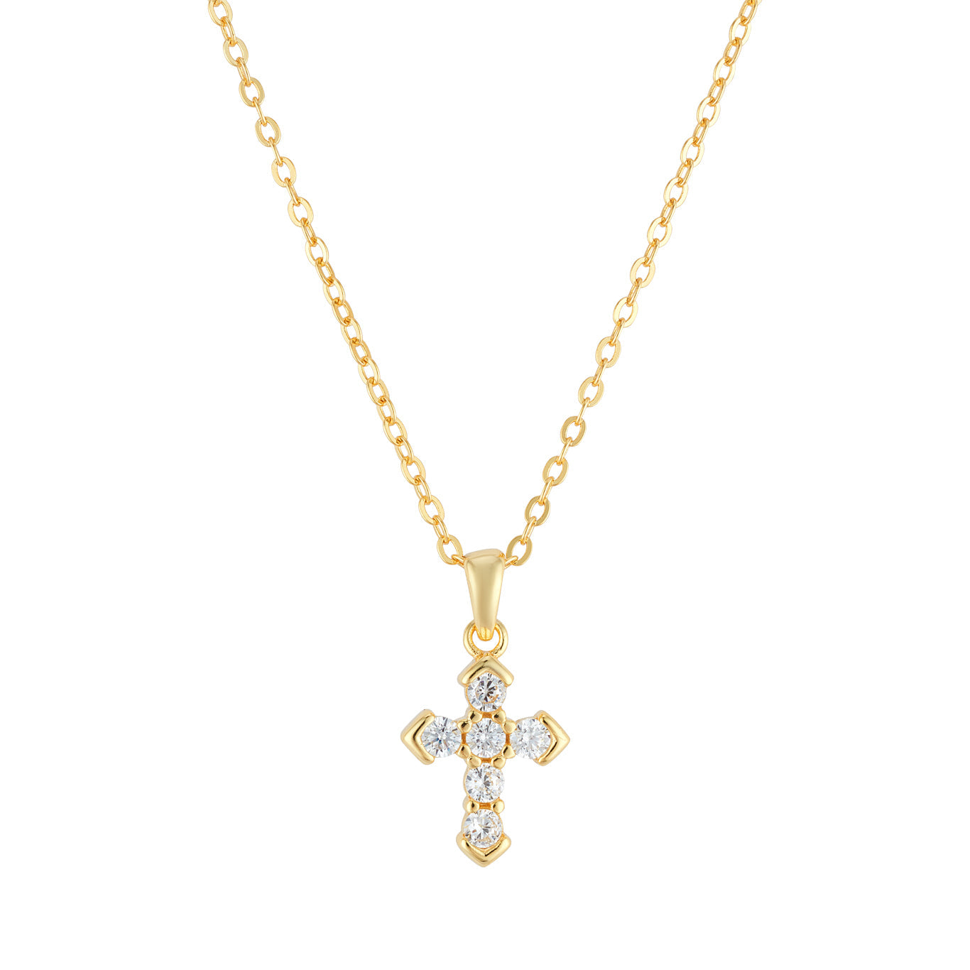 Argento Gold CZ Cross Necklace