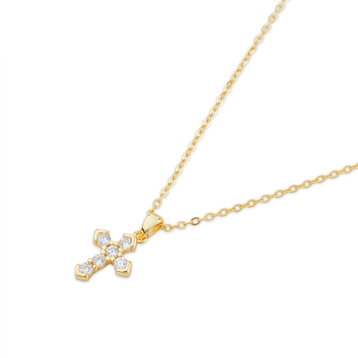 Argento Gold CZ Cross Necklace
