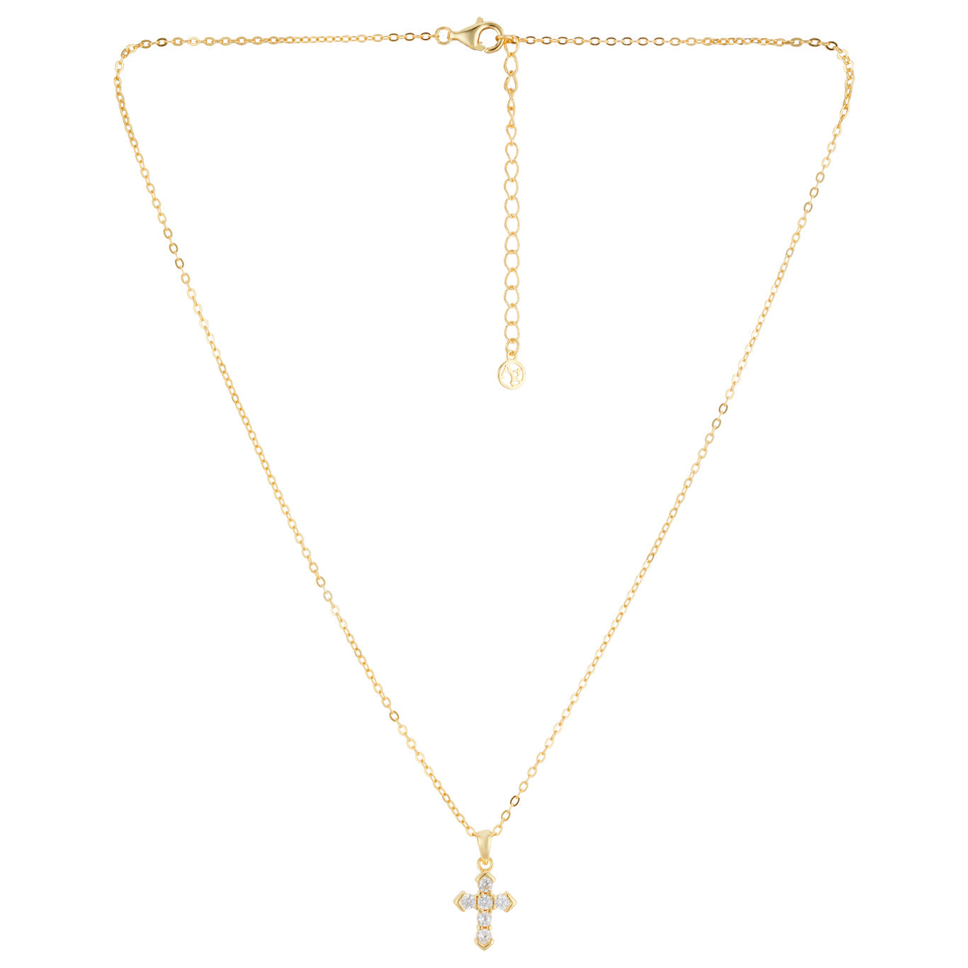 Argento Gold CZ Cross Necklace