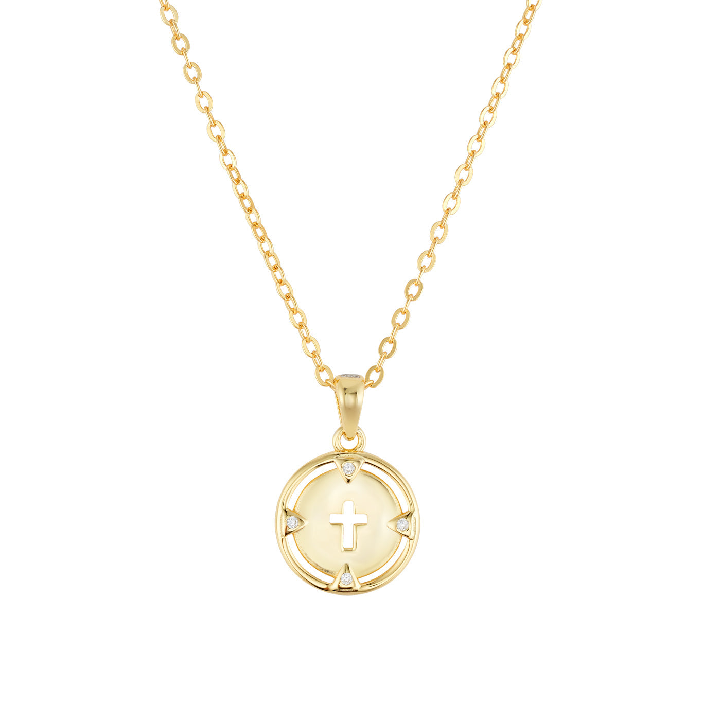 Argento Gold Cross Medallion Necklace