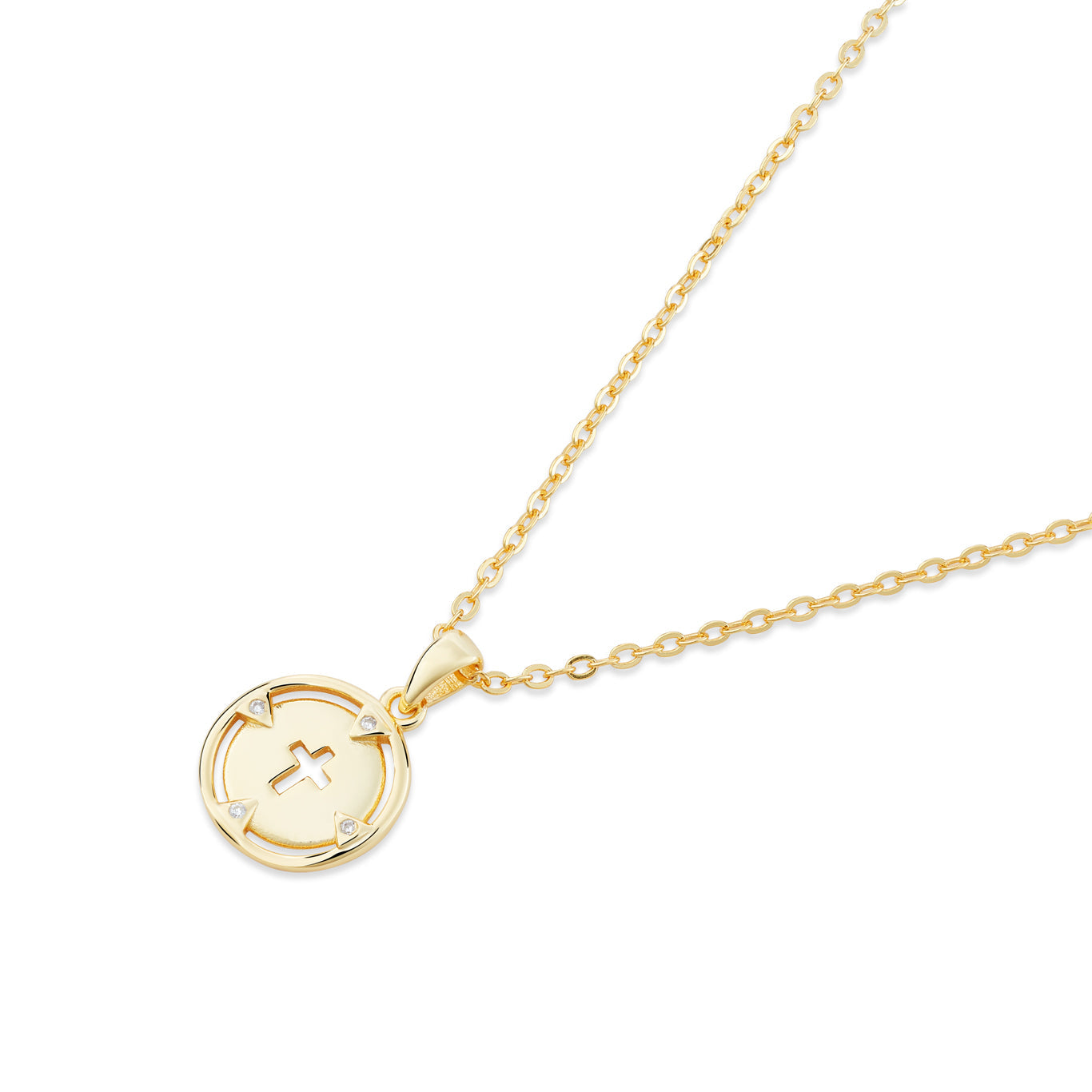 Argento Gold Cross Medallion Necklace