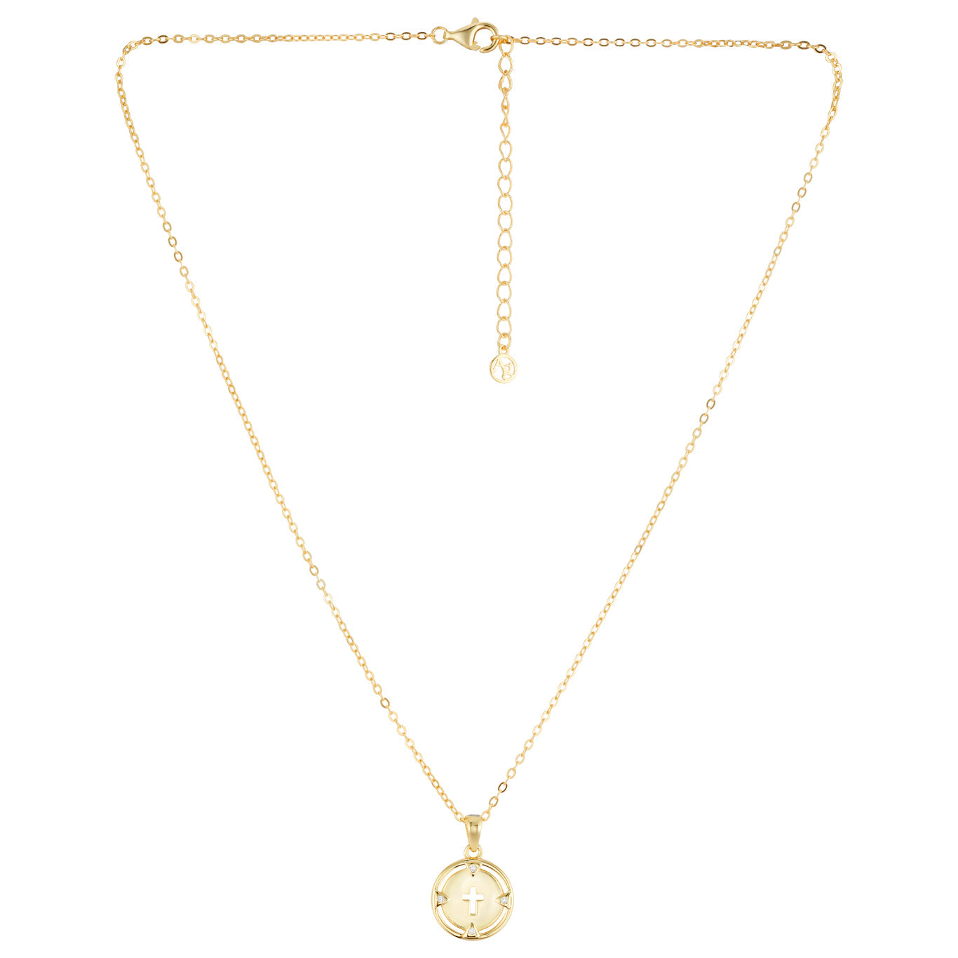 Argento Gold Cross Medallion Necklace
