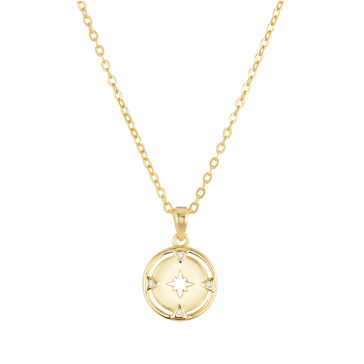 Argento Gold Star Medallion Necklace